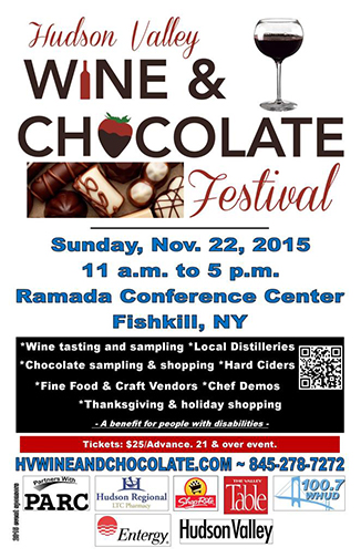A poster from the Hudson Valley Wine & Chocolate Festival