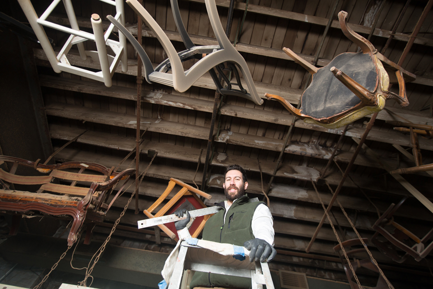 Frank Savastano Dufine in his workshop. Photo from February 2015. Photograph by John Rizzo.