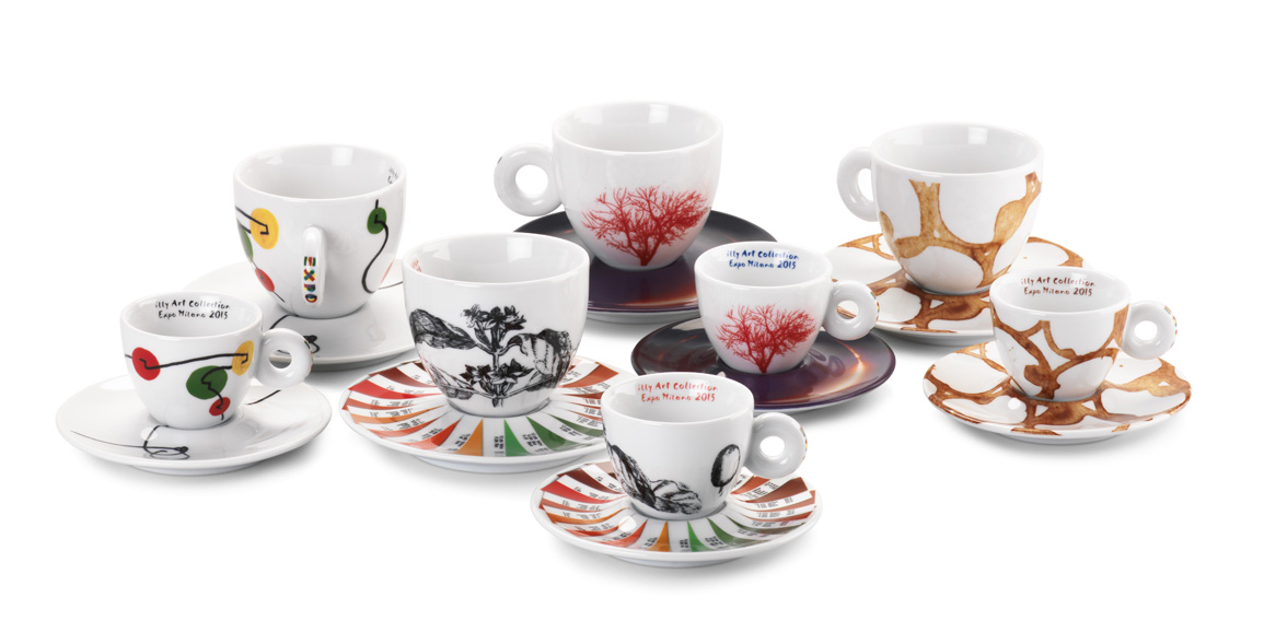 [1] illy's sustainArt 2 service, available as a set of four espresso ($155) or cappuccino ($175) cups and saucers. Photograph courtesy of illy.