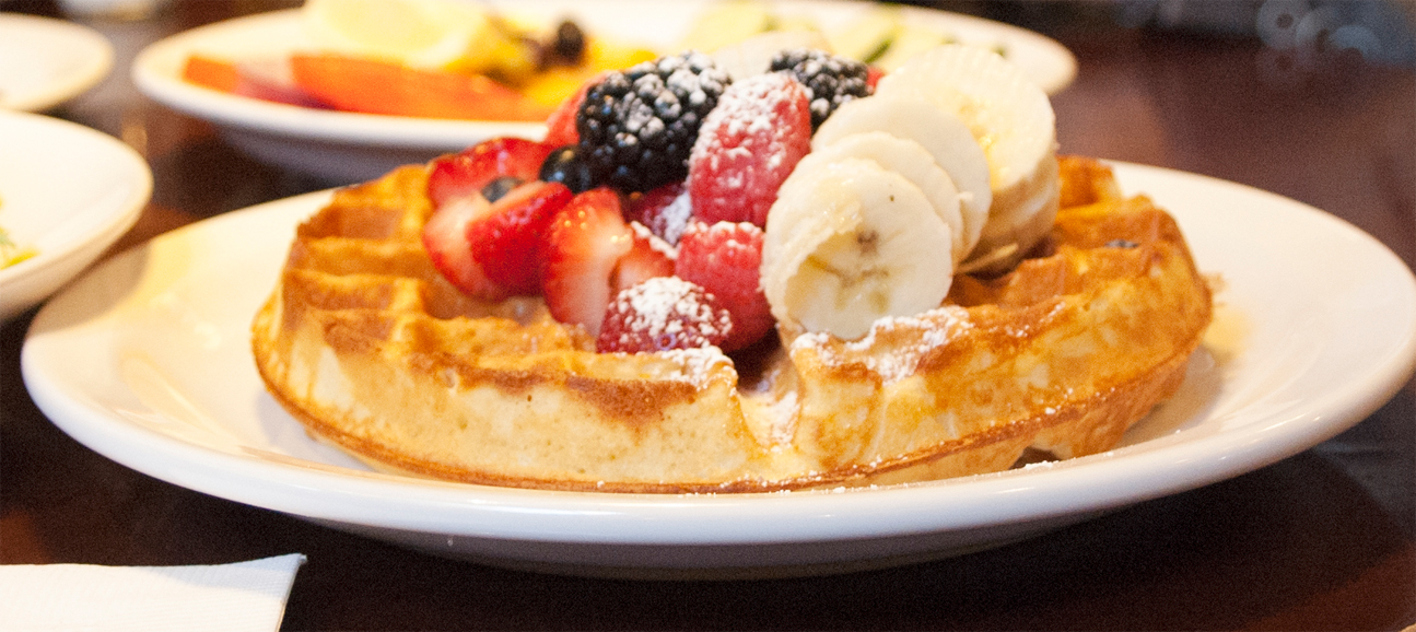 The orange juice-infused waffle. 
Photograph by Jose Donneys.