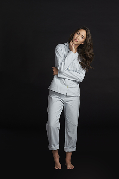 Coyuchi is known for its ultra-soft products, which include the Women’s Cloud Brushed Flannel Pajama Set. Photograph courtesy of Coyuchi.
