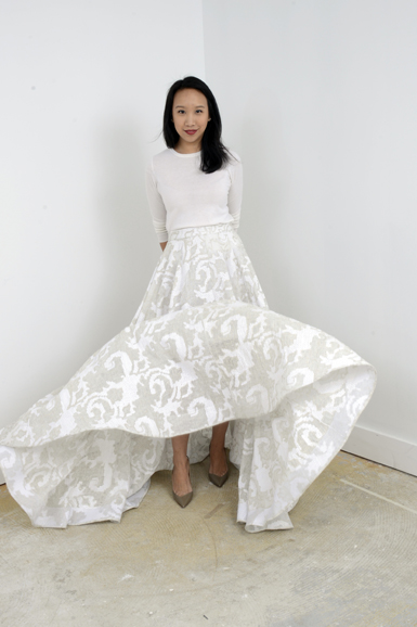 Katie Fong, the owner of an eponymous boutique In Greenwich specializing in custom-made dresses. Photo from January 2015. Photograph by Bob Rozycki.