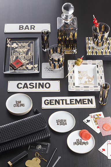 The Monte Carlo collection from Rosanna is filled with ideal choices for holiday gifts – and entertaining. Photograph courtesy of Rosanna Inc.