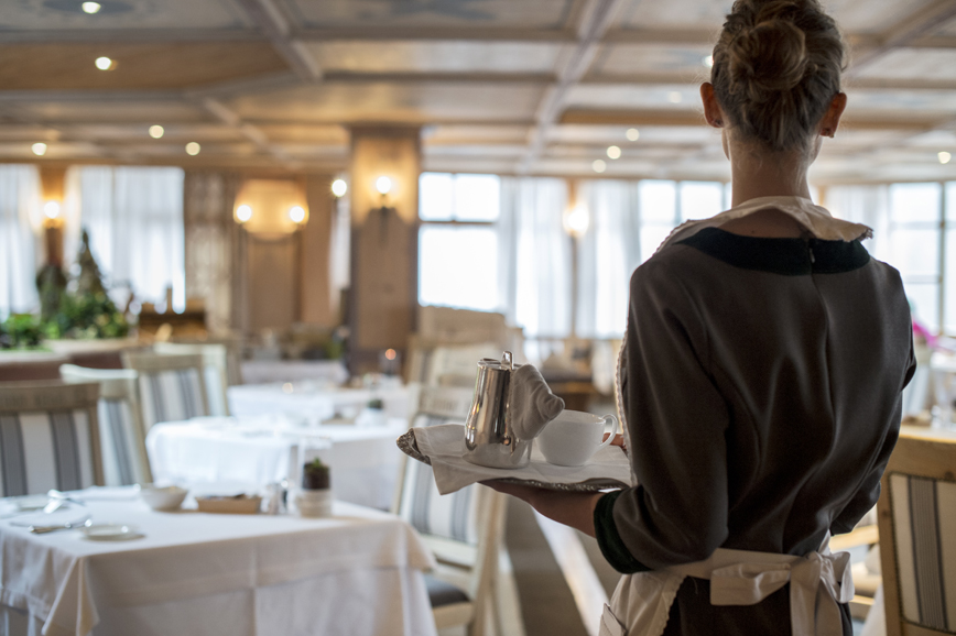 Breakfast in Rosa Alpina’s Limonaia restaurant. Photograph courtesy Rosa Alpina.