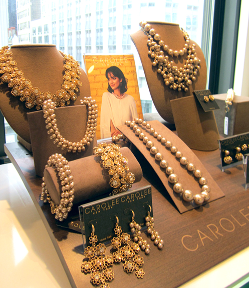 Carolee New York invited WAG to its Manhattan showroom for a preview of spring/summer jewelry. Here, new designs from Carolee. Photograph by Mary Shustack.