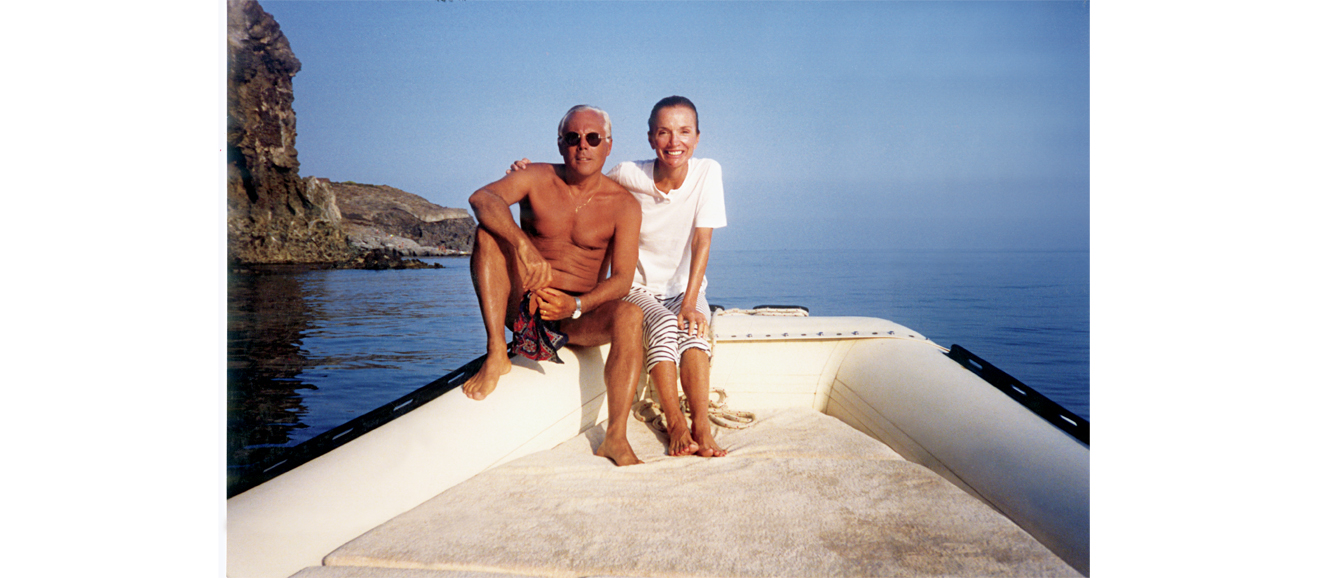 Giorgio Armani and Lee Radziwill on the island of Pantelleria. Courtesy Lee Radziwill, all rights reserved.