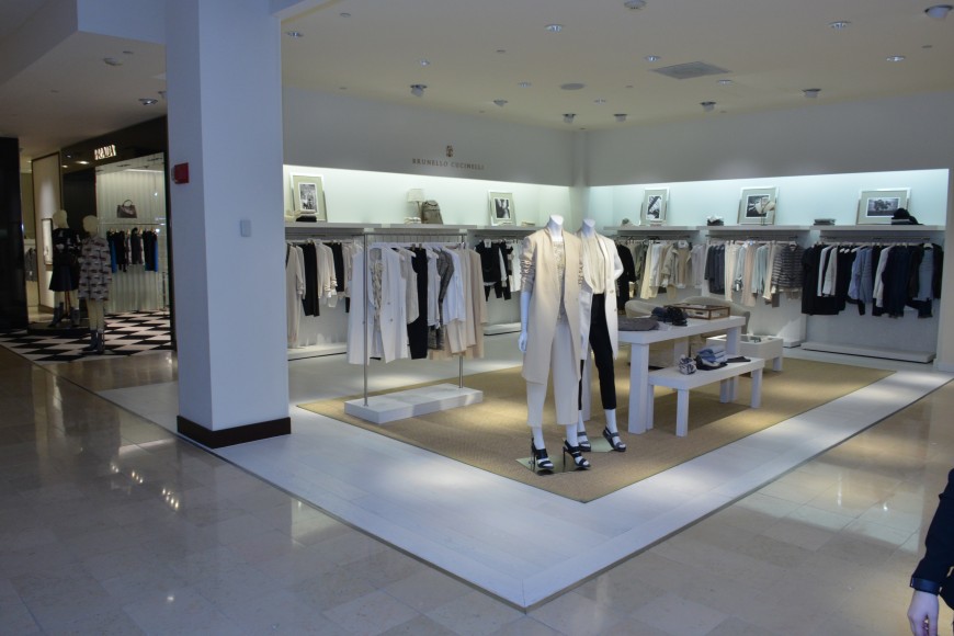 A view of the Brunello Cucinelli shop in Neiman Marcus Westchester. Photograph by Bob Rozycki.