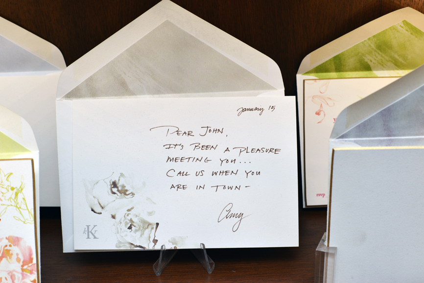 Dempsey & Carroll puts a high value on handwritten communication. Photograph by Bob Rozycki.