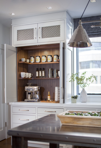 A coffee bar in a Deane Inc. kitchen. Photograph courtesy of Deane Inc.