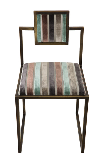 [3] Francesco Della Femina's Sarnia Aqua Brass Square Chair ($2,580). Photograph courtesy of Artemest.