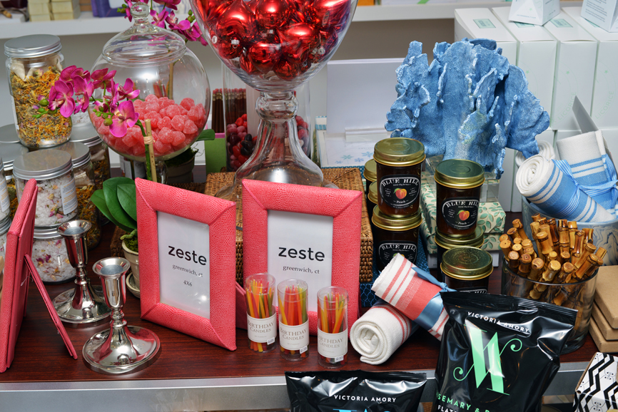 A collection of pantry items, picture frames and additional items offered at Zeste. Photograph by Bob Rozycki.