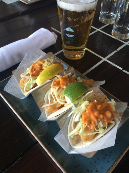 A small plate of fish tacos. Photograph by Danielle Brody. 