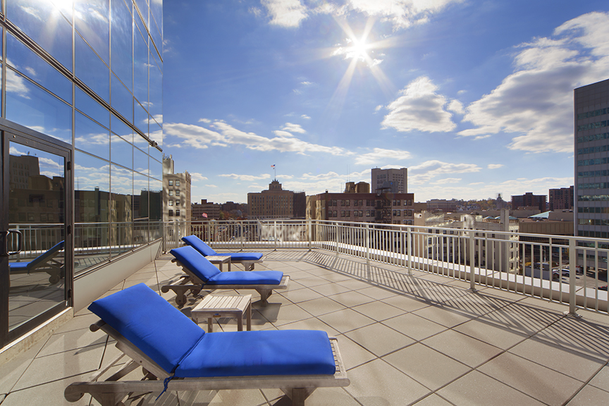 You can soak up some rays on the deck of The Residences at The Ritz-Carlton Westchester II. Photographs courtesy The Residences at The Ritz-Carlton Westchester II