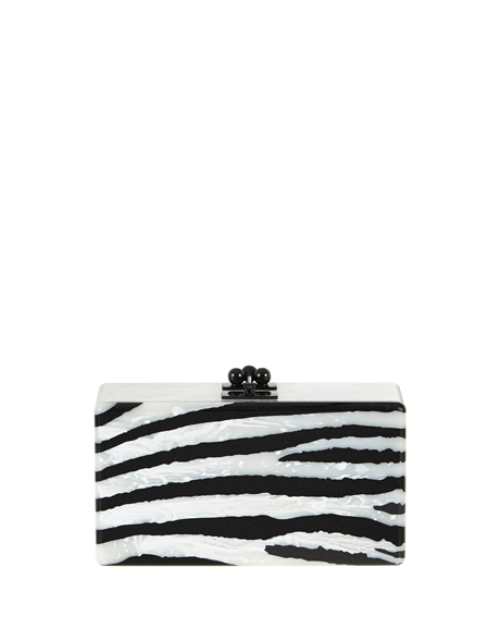 (2) Jean Zebra Clutch Bag, Alabaster/Obsidian
by Edie Parker. $1,295. Photograph courtesy Neiman Marcus Westchester