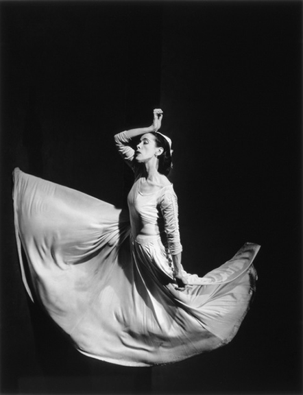 Barbara Morgan, “Martha Graham, Letter to the World (Kick)” (1940), gelatin silver print on paper, printed 1980, part of “The Instant as Image” at the Neuberger Museum of Art through June 5.