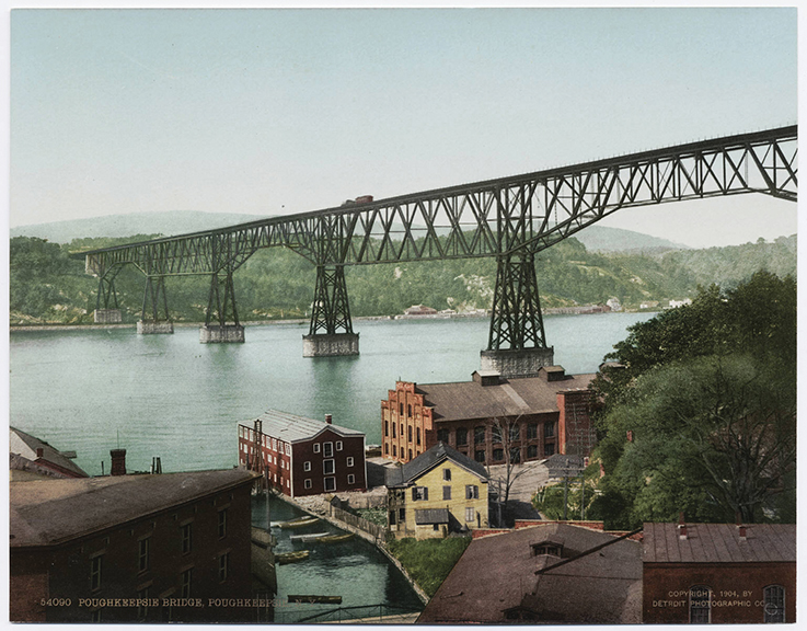 The “Poughkeepsie Bridge,” as depicted on a circa-1904 postcard from the Detroit Photographic Company. Image courtesy the Northern Dutchess Symphony Orchestra.