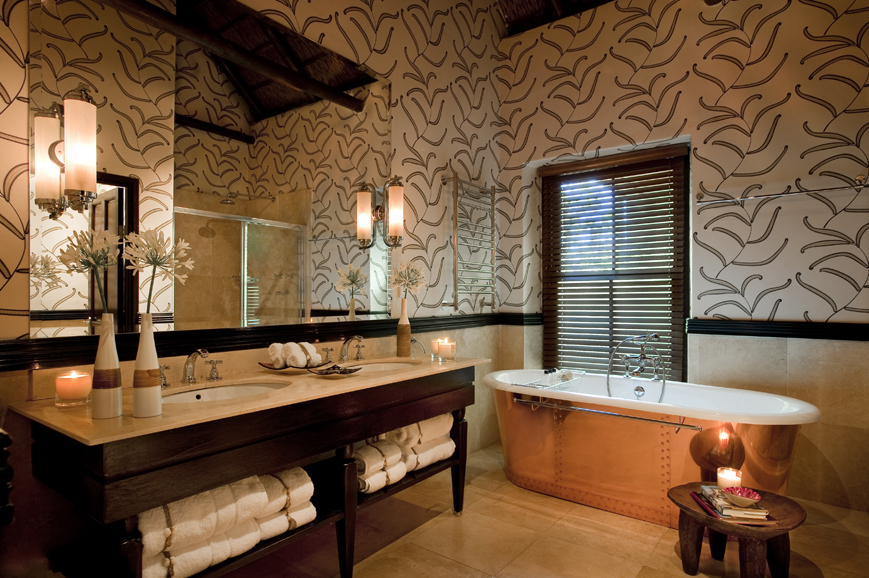Luxury suite bathroom, Bushmans Kloof. Photograph courtesy The Red Carnation Hotel Collection.