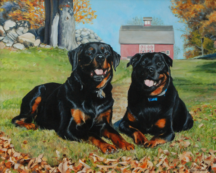 Dogs are a frequent subject for Gini Fischer's commissioned work. Photograph courtesy of Gini Fischer.