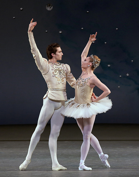 Zachary Catzaro and Sara Mearns in “Diamonds” from the New York City Ballet’s “Jewels.”