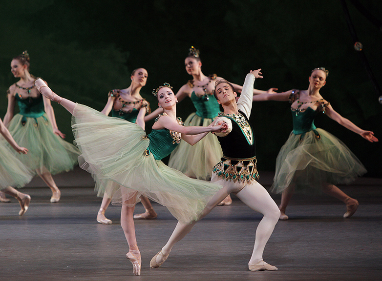 Abi Stafford and Jared Angle in “Emeralds” from the New York City Ballet’s “Jewels.”
