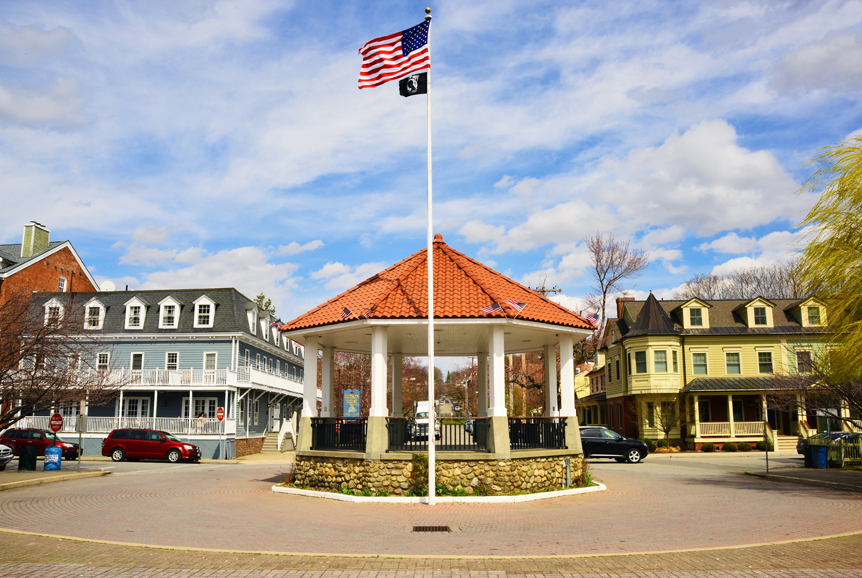 Cold Spring’s Hudson River waterfront features a gazebo, where seasonal events are held. Photograph by Bob Rozycki.