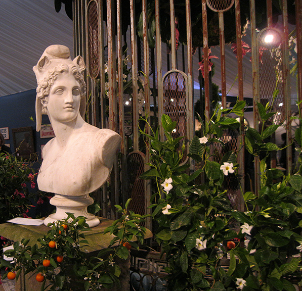 – Perseus, after Antonio Canova, from Barbara Israel Garden Antiques, at last year’s “Antique Garden Furniture Fair” at the New York Botanical Garden