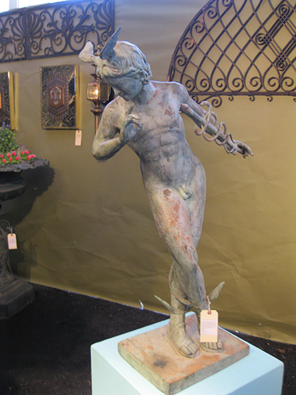 A statue displayed at last year’s “Antique Garden Furniture Fair” at the New York Botanical Garden”