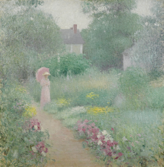 Edmund William Greacen, “In Miss Florence’s Garden” (1913), oil on canvas. 