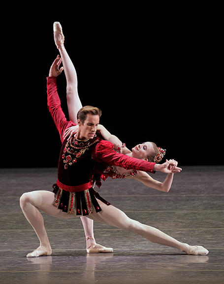 Andrew Veyette and Sterling Hyltin in “Rubies” from the New York City Ballet’s “Jewels.”