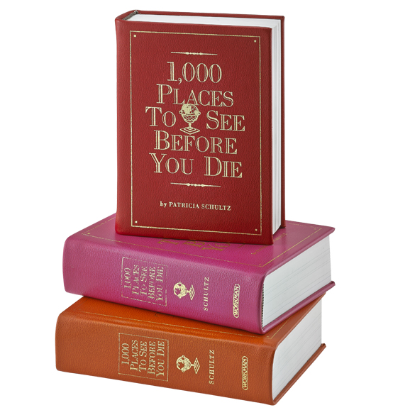 [2] The Brights Leather volume of “1,000 Places to See Before You Die” ($94) by Patricia Schultz. Photograph courtesy Graphic Image.
