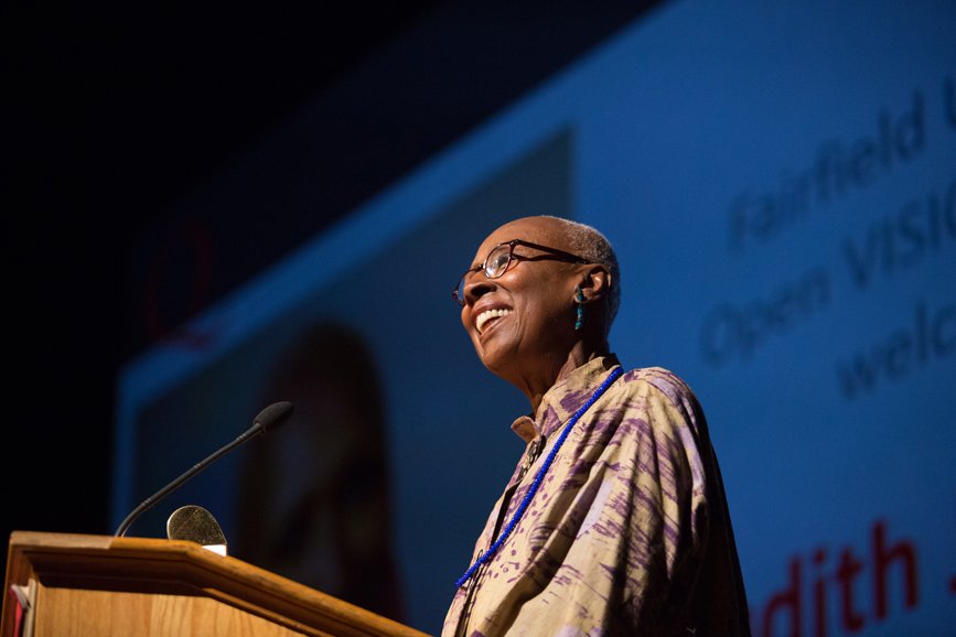 Judith Jamison at Fairfield University’s Regina A. Quick Center for the Arts. Photograph by John Rizzo.