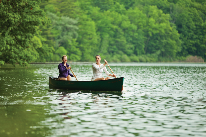 Canoeing on the lake at Canyon Ranch in Lenox, Mass. 
Photograph courtesy canyonranchdestination.com. 