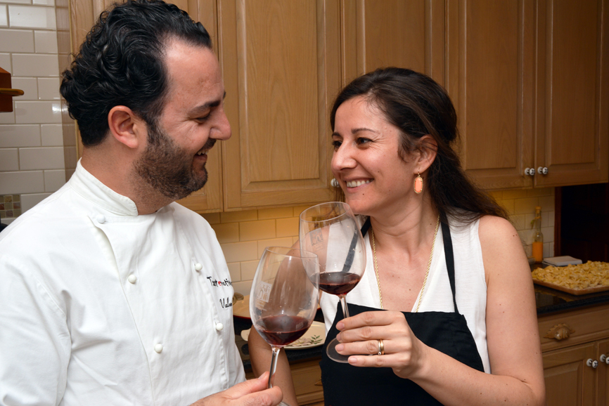 George Valentino Pestritu and Larisa Lavinia Laudat find a moment to themselves in the kitchen. Photograph by Bob Rozycki.