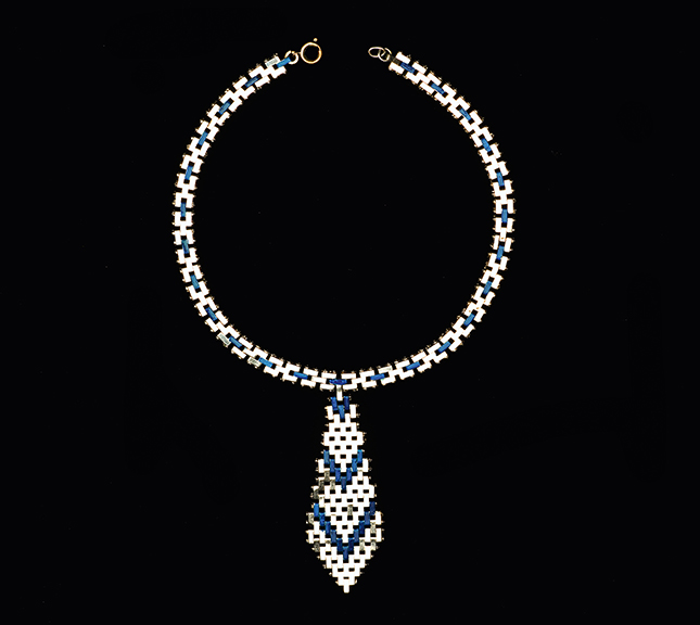 Necklace, German, 1931-3, Paint on polished metal, designed by Jakob Bengel. © Rodney and Diana Capstick-Dale.