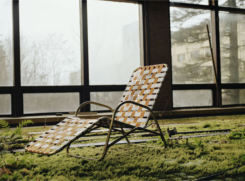 Lounge chair at indoor pool, Grossinger’s Catskill Resort and Hotel, Liberty, N.Y. Photograph by and courtesy Marisa Scheinfeld.