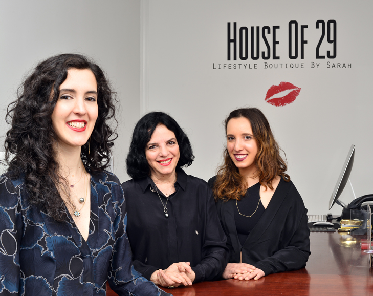 Sarah Mass David, Arlene Mass and Lily Mass, from left, at House of 29 Lifestyle Boutique by Sarah in Chappaqua. Photograph by Bob Rozycki.