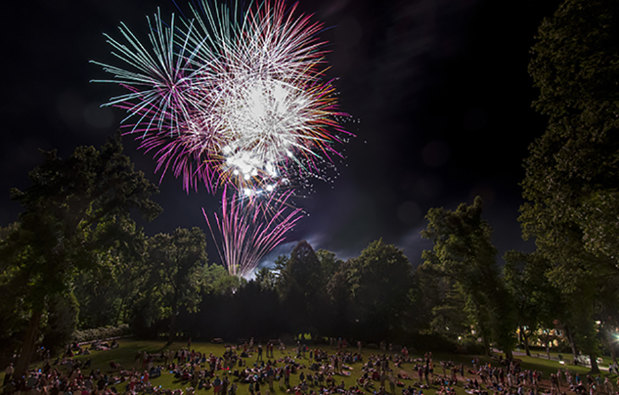 Fireworks at Caramoor Center for Music and the Arts, which holds its annual   Fourth of July concert this year on July 2. Courtesy the centerphoto by Gabe Palacio