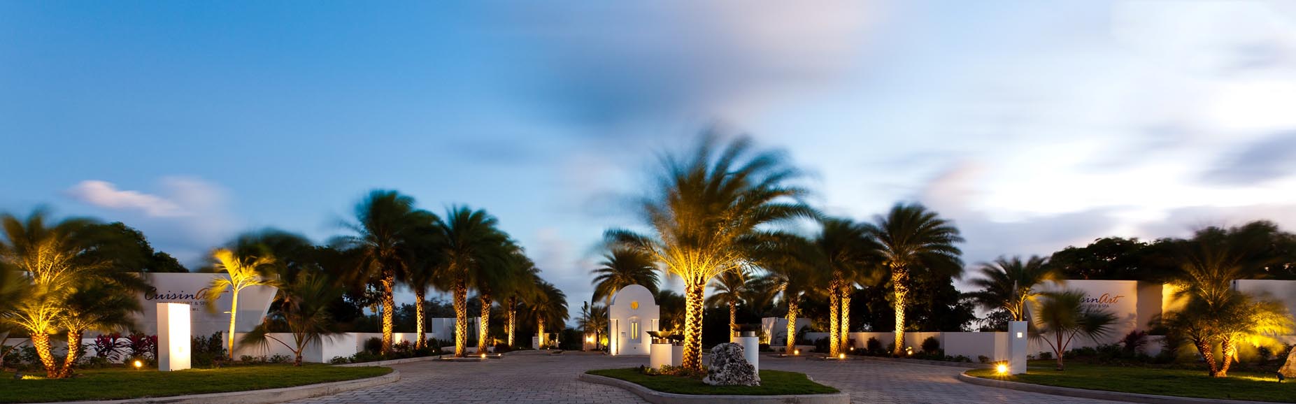 CuisinArt Golf Resort & Spa’s entry. Photograph courtesy CuisinArt Golf Resort & Spa.