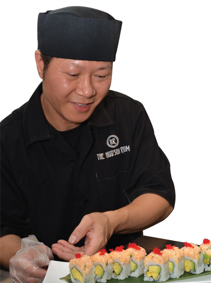 Chef Kevin Wong creates 
a spectacular sushi dish. Photograph by Bob Rozycki.