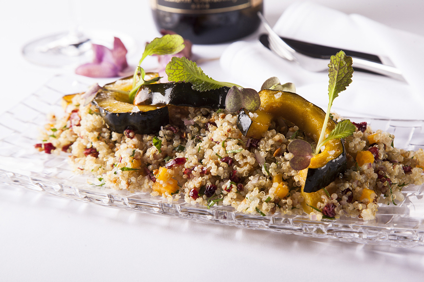 Quinoa and squash at Aubergine, Tel Aviv. Courtesy Afik Gabay / David InterContinental Tel Aviv.