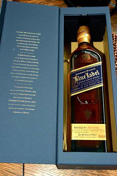 Johnnie Walker Blue Label is crafted from some of the rarest whiskies of the House Walker. Photograph by Bob Rozycki.