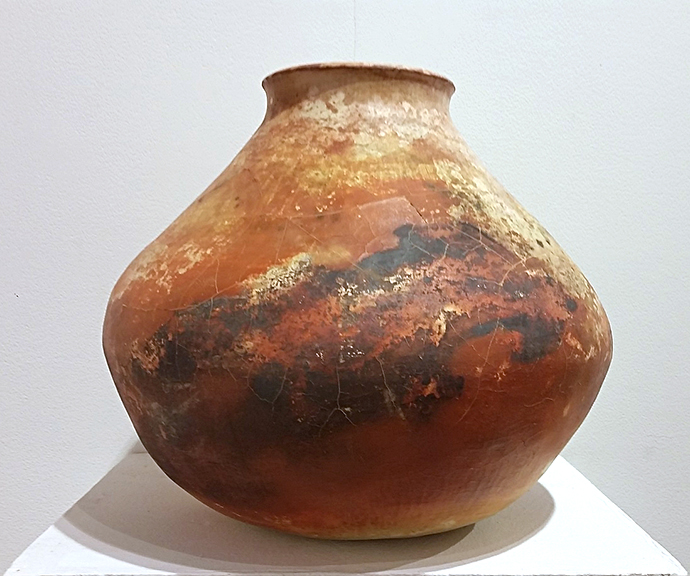 Raku vase from Rosemary Aiello Estate Collection. Courtesy Rockland Center for the Arts.