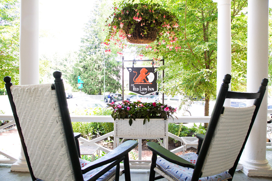 The Red Lion Inn’s front porch. Photograph by Alivia Bartlett.