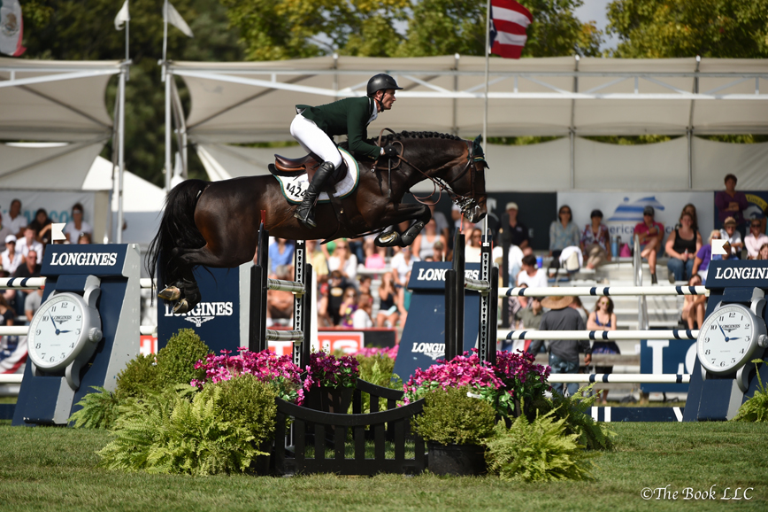 Ireland’s Richie Moloney winning the $215,000 Longines FEI World Cup Jumping New York, the American Gold Cup. Photograph by Carrie Wirth.
