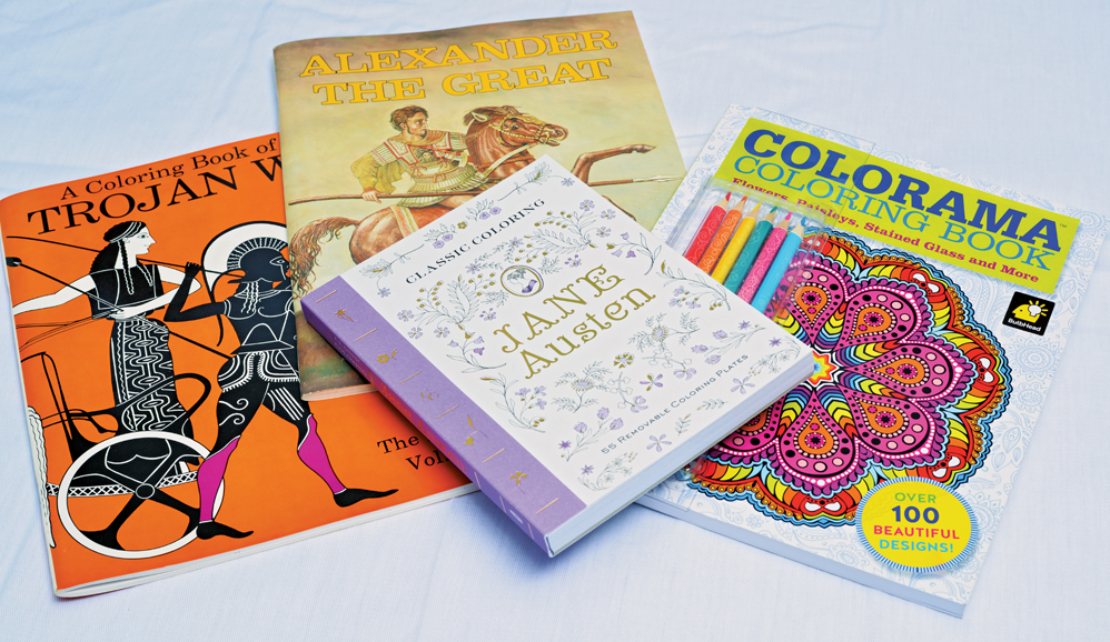 A selection of adult coloring books. Photographs by Bob Rozycki. 