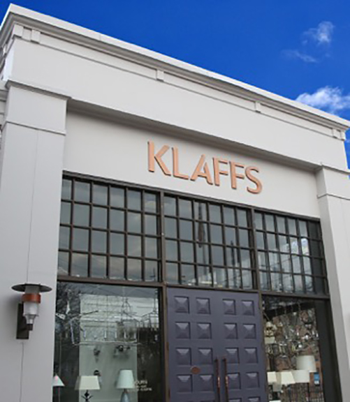 Klaffs, known for its decorative lighting, plumbing, hardware and more, is holding a number of promotional events. Photograph courtesy of Klaffs.
