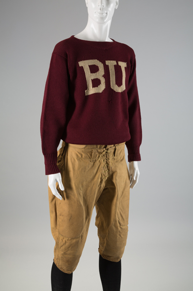 Football uniform, circa 1920, wool and cotton duck, USA, museum purchase. Photograph © The Museum at FIT.