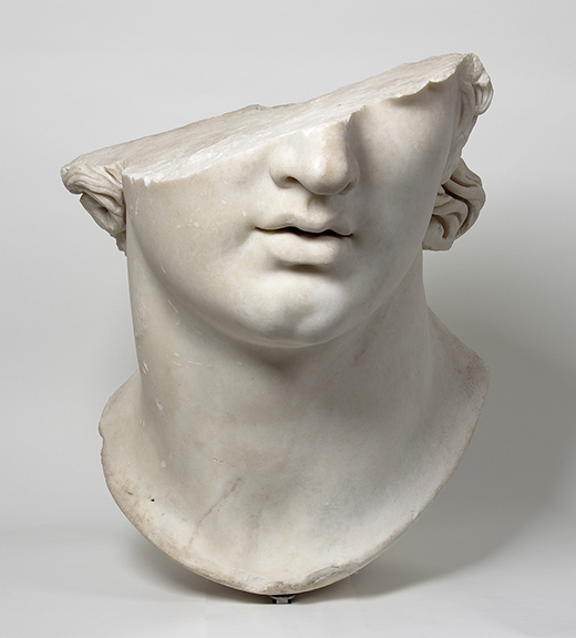 “Fragmentary Colossal Head of a Youth,” Greek, Hellenistic period, 2nd century B.C., marble. Antikensammlung, Staatliche Museen zu Berlin (AvP VII 283). 
Images © SMB / Antikensammlung.