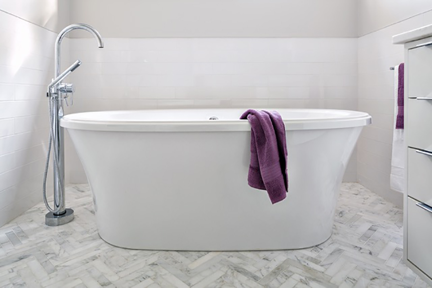 Klaffs products were used in this bathroom remodeling project. Interior design by Claire Paquin, Clean Design. Photograph by Donna Dotan Photography.