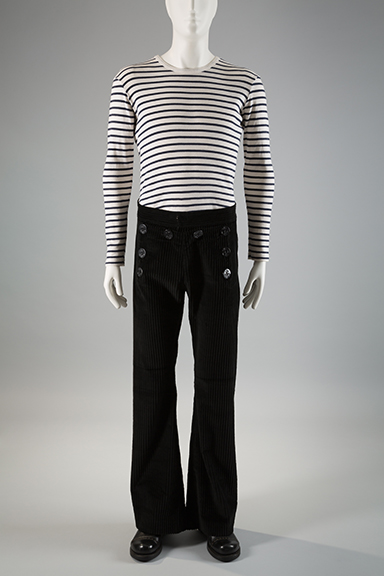 Jean Paul Gaultier, ensemble, (circa 1992), cotton, France, (top) Gift of Antoine Bucher, (pants) Gift of Michael Harrell. Photograph © The Museum at FIT.